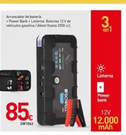 Mi Bricolaje Arrancador de batería + Power Bank + Linterna. Baterías 12V de vehículos gasolina/diésel (hasta 2500 ccl. oferta