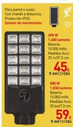 Mi Bricolaje Para pared o suelo. Con mando a distancia. Protección IP65. Sensor de movimiento. oferta