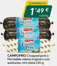 Masymas Campofrío - chopped pork o mortadela clasica original o con aceitunas oferta