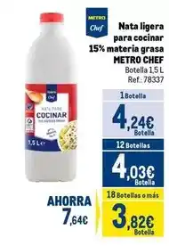 Makro Chef select - nata ligera para cocinar 15% materia grasa oferta