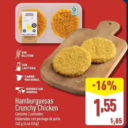ALDI Hamburguesas Crunchy Chicken oferta