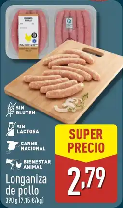 ALDI Longaniza de pollo oferta