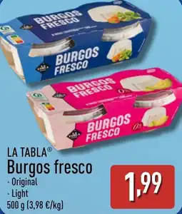 ALDI LA TABLA Burgos fresco oferta