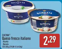 ALDI CUCINA Queso fresco italiano oferta