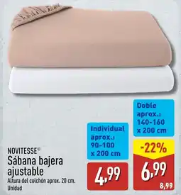 ALDI NOVITESSE Sábana bajera ajustable oferta