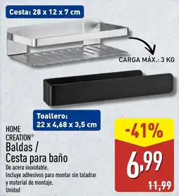 ALDI HOME CREATION Baldas/ Cesta para baño oferta