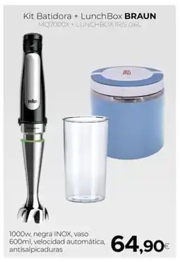 Tien 21 BRAUN Kit batidora + lunch box mq7000x + lunchbox iris 0.6l oferta