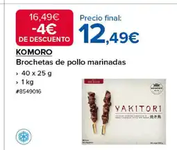 Costco KOMORO Brochetas de pollo marinadas oferta