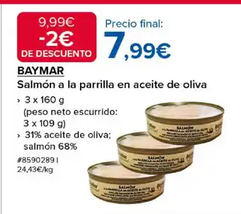 Costco BAYMAR Salmón a la parrilla en aceite de oliva oferta