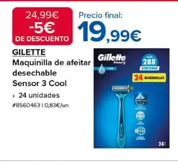 Costco GILETTE Maquinilla de afeitar desechable Sensor 3 Cool oferta