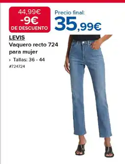 Costco LEVIS Vaquero recto 724 para mujer oferta