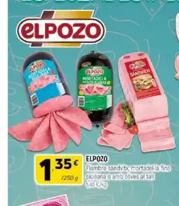 Coviran ELPOZO Fiambre sandvitx, mortadel-la fina siciliana o amb olives al tall oferta