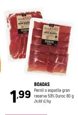 Coviran BOADAS Pernil o espatlla gran reserva 50% Duroc oferta