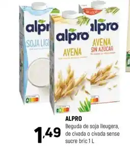 Coviran ALPRO Beguda de soja lleugera, de civada o civada sense sucre bric oferta