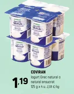 Coviran COVIRAN logurt Grec natural o natural ensucrat oferta