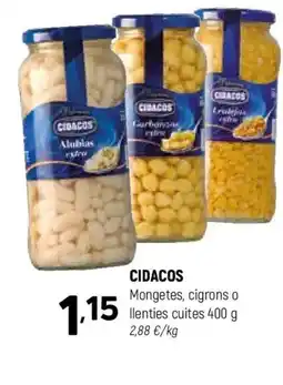 Coviran CIDACOS Mongetes, cigrons o llenties cuites oferta
