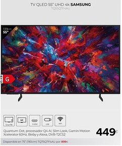 Tien 21 SAMSUNG Tv qled 55" uhd 4k tq55q7f4au oferta