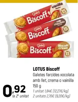 Coviran LOTUS Biscoff Galetes farcides xocolata amb llet, crema o vainilla oferta