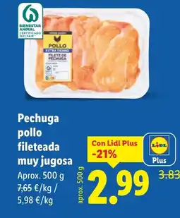 Lidl Pechuga pollo fileteada muy jugosa oferta