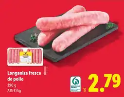 Lidl Longaniza fresca de pollo oferta