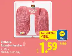 Lidl REALVALLE Salami en lonchas oferta