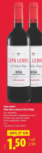 Lidl CEPA LEBREL Vino tinto crianza D.O.Ca Rioja oferta