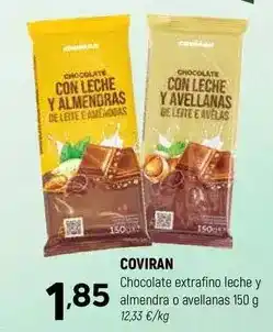 Coviran Coviran - chocolate extrafino leche y almendra o avellanas oferta