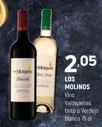 Coviran Los molinos - vino valdepenas tinto o verdejo blanco oferta
