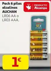 Alcampo Auchan - pack 6 pilas alcalinas oferta