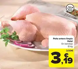 Carrefour Pollo entero limpio oferta