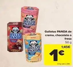 Carrefour Panda - galletas de crema, chocolate o fresa oferta
