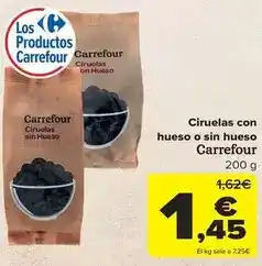 Carrefour - ciruelas con hueso o sin hueso