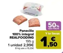 Carrefour Realfooding - panecillo 100% integral oferta