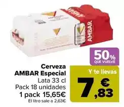 Carrefour Ambar - cerveza especial oferta