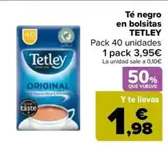Carrefour Tetley - te negro en bolsitas oferta