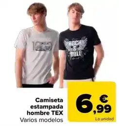 Carrefour Tex - camiseta estampada hombre oferta