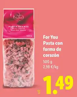 Lidl For You Pasta con forma de corazón oferta