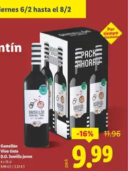 Lidl Gamellón Vino tinto D.O. Jumilla joven oferta