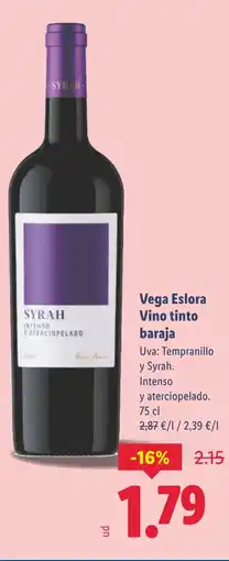Lidl Vega Eslora Vino tinto baraja oferta