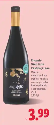 Lidl ENCANTO Vino tinto Castilla y León oferta