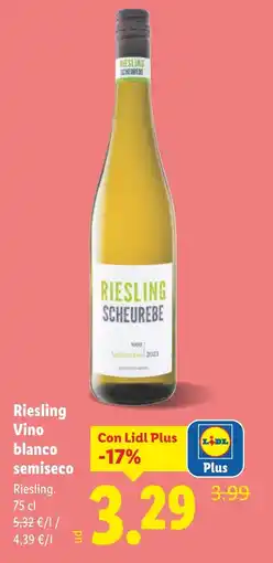 Lidl Riesling Vino blanco semiseco oferta