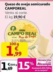 Alcampo Campo real - queso de oveja semicurado oferta