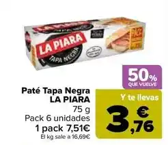 Carrefour La piara - pate tapa negra oferta
