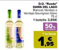 Carrefour Dama del lago d.o rueda blancos verdejo o verdejo-sauvignon blanc 75 cl oferta