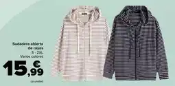 Carrefour Sudadera abierta de rayas oferta