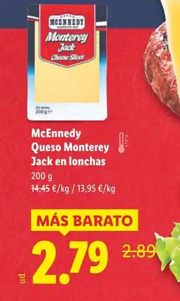 Lidl MCENNEDY Queso Monterey Jack en lonchas oferta
