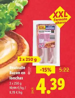 Lidl REALVALLE Bacon en lonchas oferta