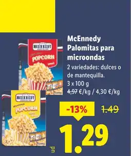 Lidl MCENNEDY Palomitas para microondas oferta