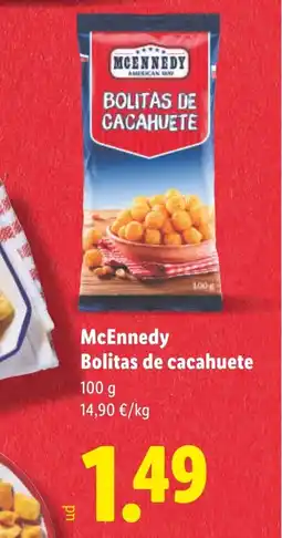 Lidl MCENNEDY Bolitas de cacahuete oferta