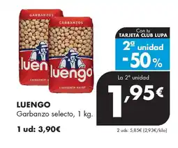Supermercados Lupa LUENGO Garbanzo selecto oferta